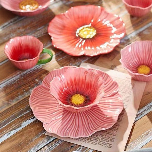 Camelia Ceramic Plates/Bowls